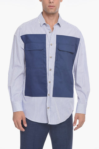 Popeline Striped Shirt with Maxi Pockets