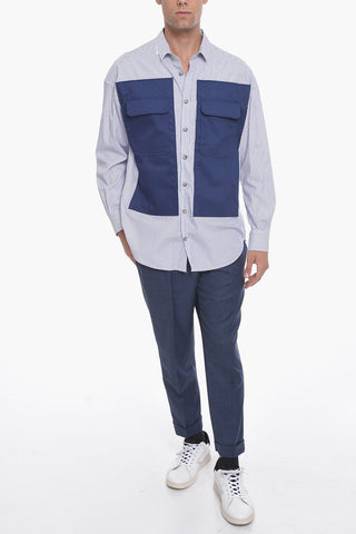 Popeline Striped Shirt with Maxi Pockets
