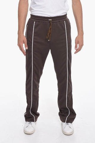 Polyester Sweatpants with Side Contrasting Bands