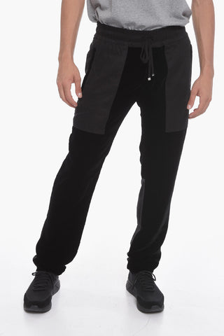 Velour COMMANDO Joggers with Patchwork