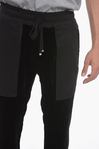 Velour COMMANDO Joggers with Patchwork