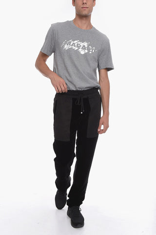 Velour COMMANDO Joggers with Patchwork