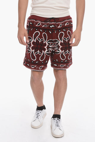 Fleece Shorts with Bandana Pattern