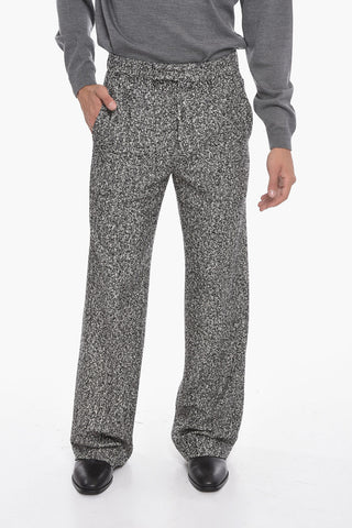 Pantaloni Baggy Sartoriali in Tweed di Lana