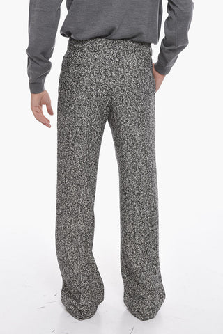 Pantaloni Baggy Sartoriali in Tweed di Lana