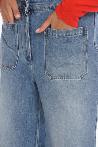 Wide ALINA Jeans With Silver Button 29cm