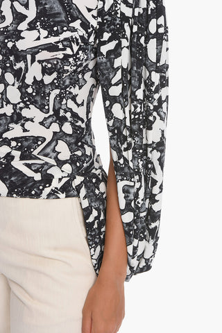 Puffed-sleeve Viscose Blouse