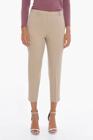 Merino-wool Tailored Pants with Beaded Detail