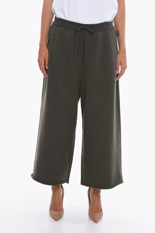 Cashmere Cropped Trousers with Wide-leg