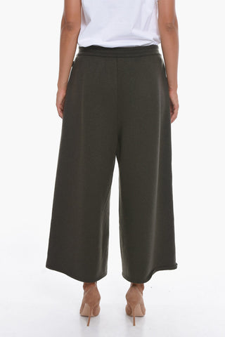 Cashmere Cropped Trousers with Wide-leg