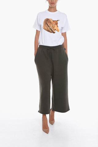 Cashmere Cropped Trousers with Wide-leg