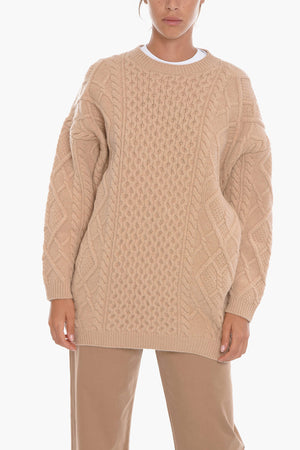 Oversized Aran Wool Pullover CABLE