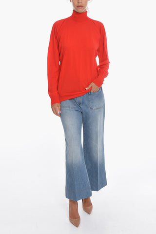 Turtleneck Wool Seamless Sweater