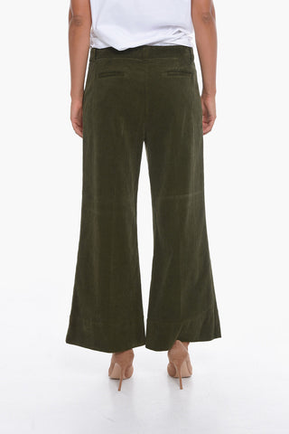 Pantaloni Bootcut in Velour a Coste