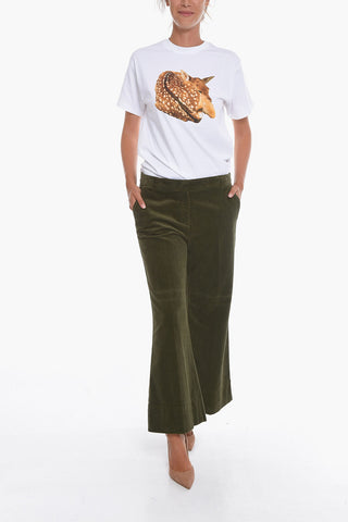 Pantaloni Bootcut in Velour a Coste