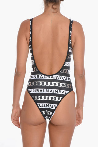 Costume da Bagno Intero OLIMPIONIC con Logo Stampato All-Over