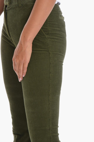 Corduroy Cropped Trousers with Flared Leg