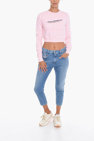 RED TAG Felpa Girocollo F-SLIMMY-IND Crop con Logo in Rilievo