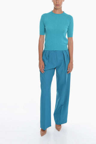 Crew Neck Short-sleeved Cashmere Sweater