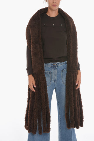 Fringed Shearling Scarf