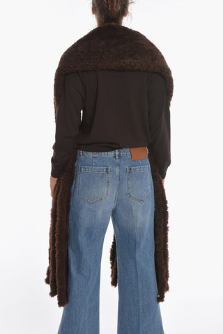 Fringed Shearling Scarf
