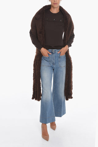Fringed Shearling Scarf