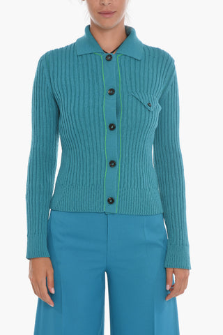 Ribbed MILITARY Cardigan with Breast-pocket