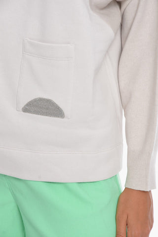 Fleeced-cotton Crewneck Sweatshirt with Pocket Detail