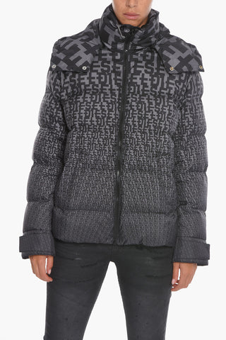 Allover Logo Print W-STEP-MON Padded Jacket
