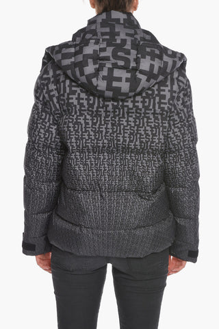 Allover Logo Print W-STEP-MON Padded Jacket