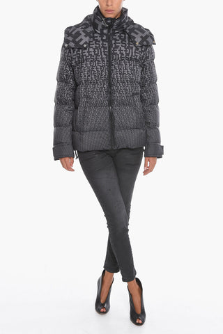 Allover Logo Print W-STEP-MON Padded Jacket