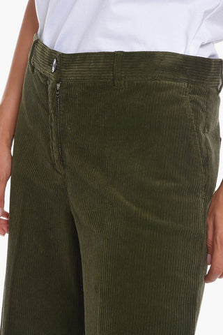 Pantaloni Cropped Fit in Velour a Coste