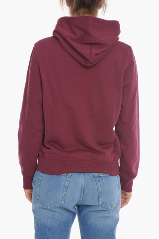 Felpa S-GINN UNISEX in Tinta unita con Logo Patch e Cappuccio