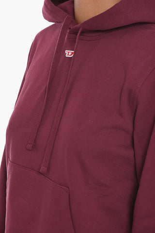 Felpa S-GINN UNISEX in Tinta unita con Logo Patch e Cappuccio