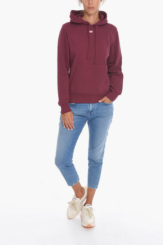 Felpa S-GINN UNISEX in Tinta unita con Logo Patch e Cappuccio