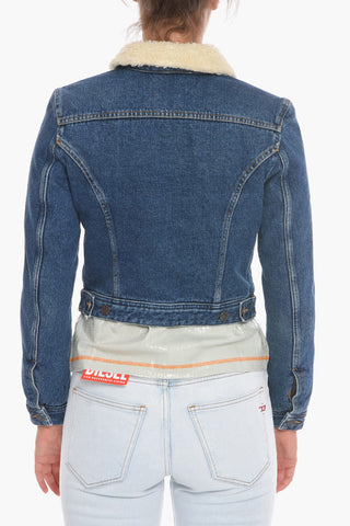 LIBRARY Denim DE-SLIMMY-I Jacket with Faux Fur Collar