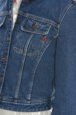 LIBRARY Denim DE-SLIMMY-I Jacket with Faux Fur Collar