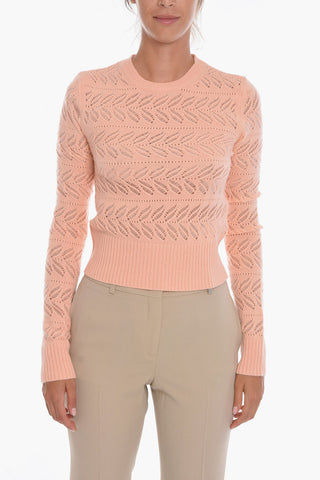 Macramè Cashmere Blend Crew Neck Sweater
