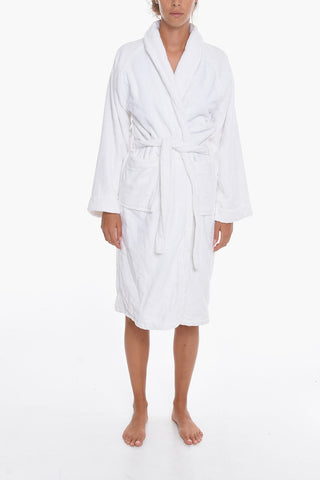 Terry-Cotton SUITE Bathrobe with Embroidery and Belt