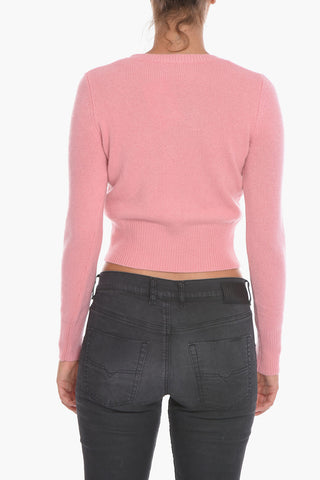Crew-neck M-AREESA Cropped Sweater with Cut-Out Detail