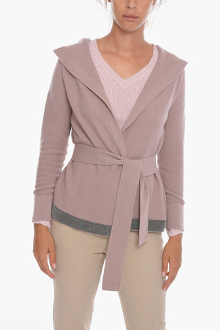 Cashmere Hooded Cardigan with Belt