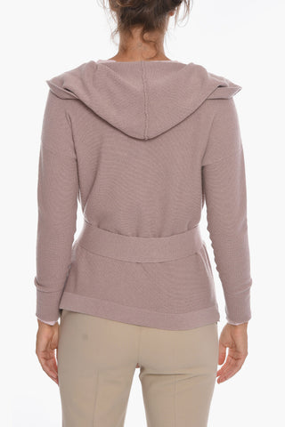 Cashmere Hooded Cardigan with Belt