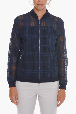 Meshed-cotton Zip-up Sweatshirt