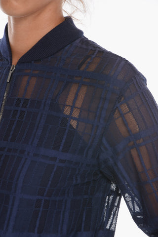 Meshed-cotton Zip-up Sweatshirt