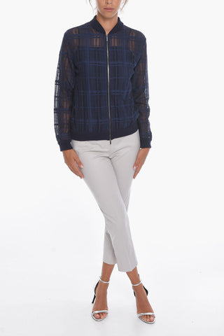 Meshed-cotton Zip-up Sweatshirt