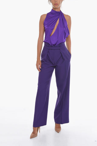 Pantaloni a Gamba Ampia con Chiusura in Velcro