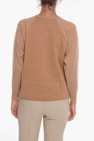 Fleeced-cotton Crewneck Sweatshirt with Pocket Detail