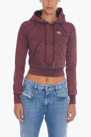 Acid Wash Effect D-ANGY Cropped Hoodie