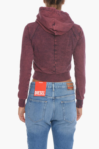 Acid Wash Effect D-ANGY Cropped Hoodie