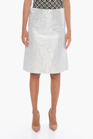 Trapeze Skirt with All-Over Crystals